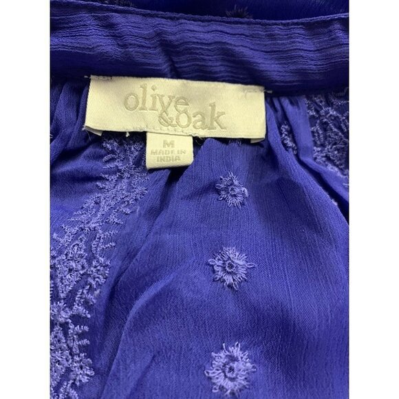 Olive And Oak Stitch Fix M Sheer Blouse Floral - Picture 8 of 9